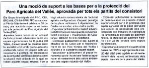 Caldes dóna suport al Parc agrícola del Vallès